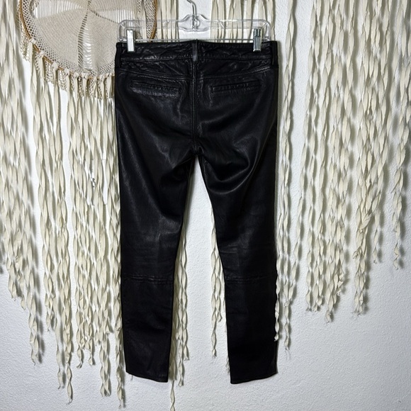 AllSaints Black Leather Cropped Pants Size 25 - Picture 6 of 11